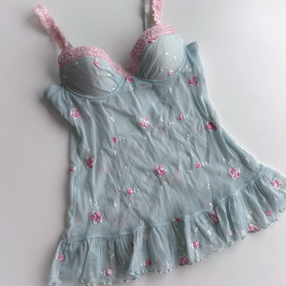 Vintage Victoria's Secret Floral Embroidered Bustier Top π€ - Picture 4 of 9